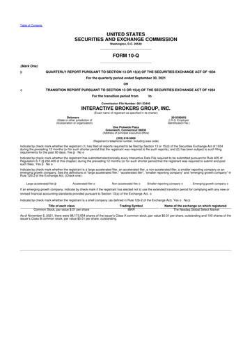 Thumbnail Interactive Brokers
 10-Q Quarterly Report FY2021 