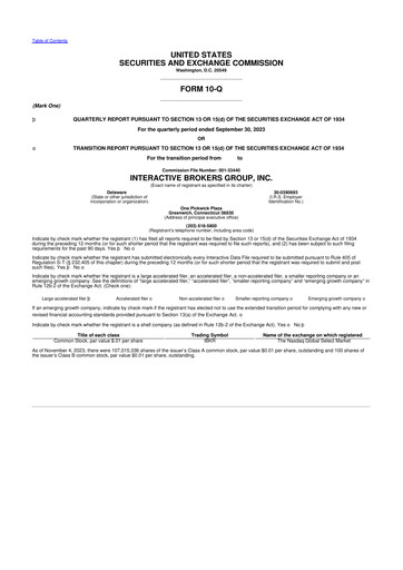 Thumbnail Interactive Brokers
 10-Q Quarterly Report FY2023 