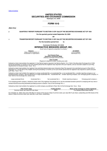 Thumbnail Interactive Brokers
 10-Q Quarterly Report FY2025 