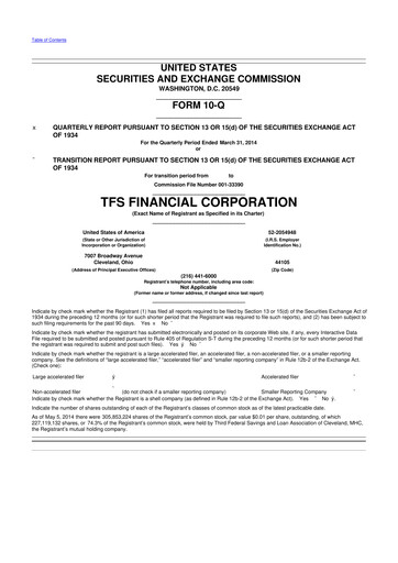 Thumbnail TFS Financial 10-Q Quarterly Report FY2014 