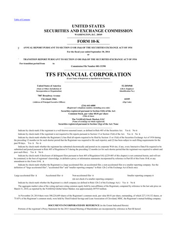 Thumbnail TFS Financial 10-K Annual Report 2014