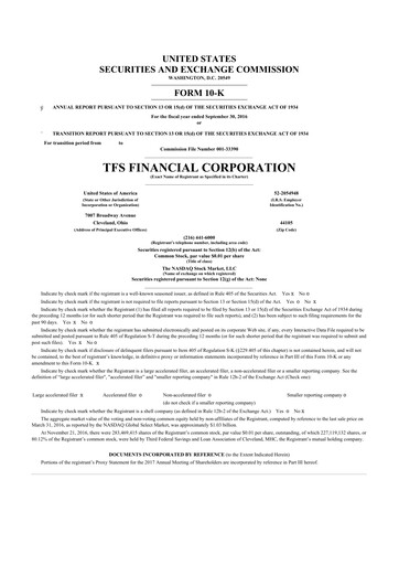 Thumbnail TFS Financial 10-K Annual Report 2016
