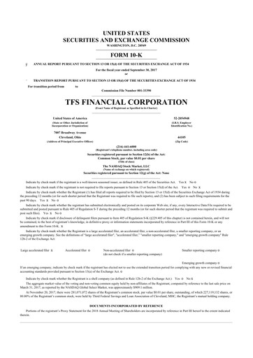 Thumbnail TFS Financial 10-K Annual Report 2017