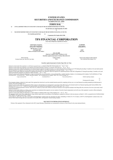 Thumbnail TFS Financial 10-K Annual Report 2025