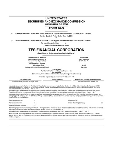Miniature TFS Financial 10-Q Rapport trimestriel 2026 