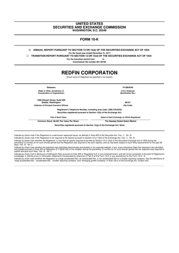 Thumbnail Redfin 10-K Annual Report 2017