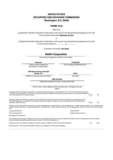 Miniature Redfin 10-Q Rapport trimestriel 2018 