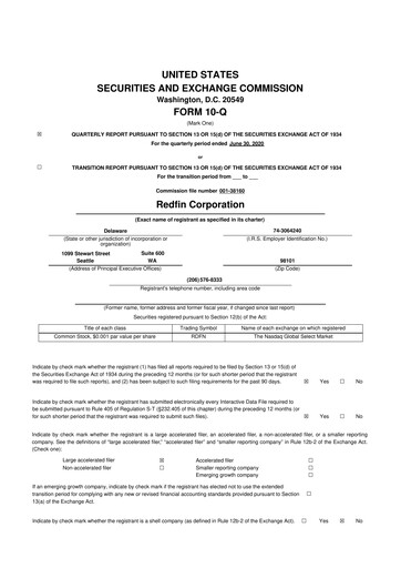 Miniature Redfin 10-Q Rapport trimestriel 2020 