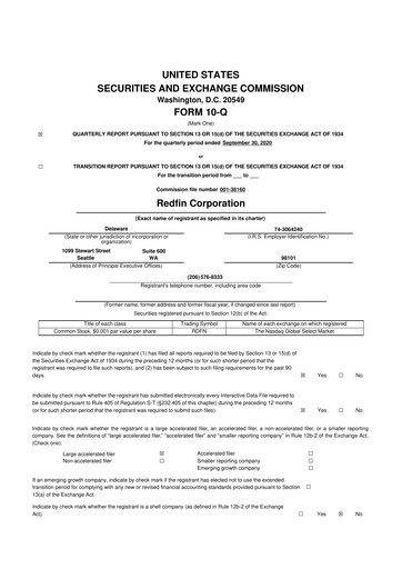 Miniature Redfin 10-Q Rapport trimestriel 2020 