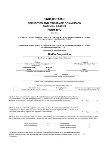 Miniature Redfin 10-Q Rapport trimestriel 2022 