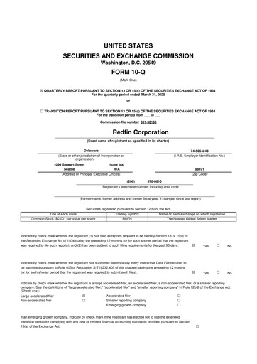 Miniature Redfin 10-Q Rapport trimestriel 2025 