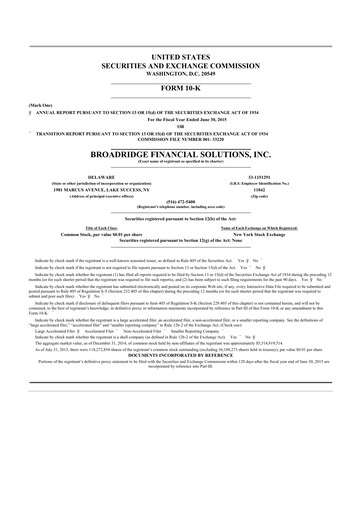 Thumbnail Broadridge Financial Solutions
 10-K Annual Report 2015