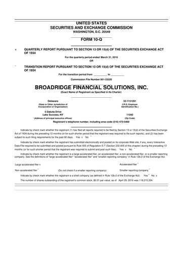 Thumbnail Broadridge Financial Solutions
 10-Q Quarterly Report FY2016 
