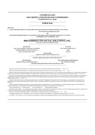 Thumbnail Broadridge Financial Solutions
 10-K Annual Report 2017