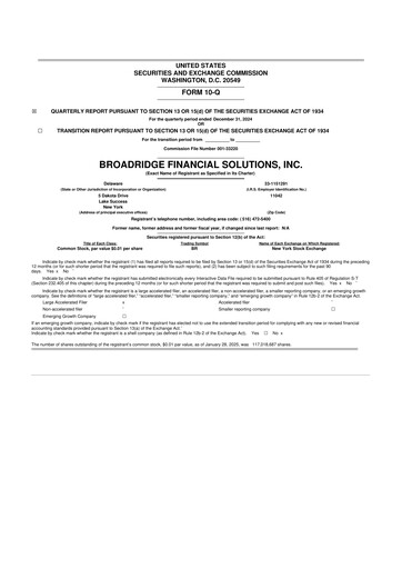 Thumbnail Broadridge Financial Solutions
 10-Q Quarterly Report FY2025 