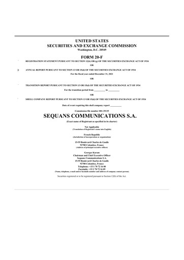 Thumbnail Sequans Communications 20-F Annual Report 2021