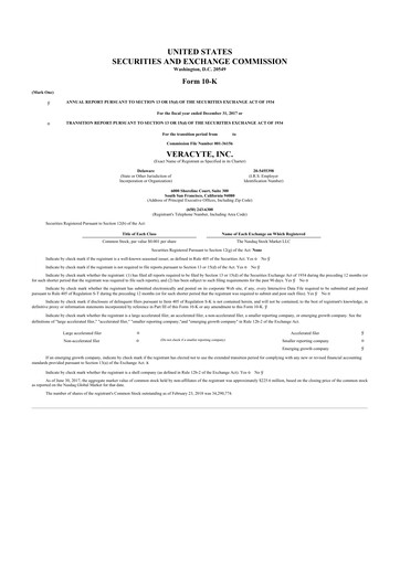 Thumbnail Veracyte 10-K Annual Report 2017