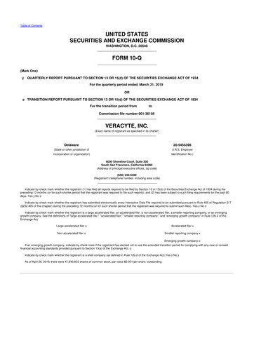 Thumbnail Veracyte 10-Q Quarterly Report FY2019 
