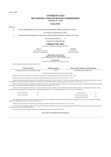 Thumbnail Veracyte 10-K Annual Report 2019