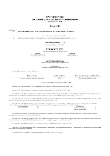 Thumbnail Veracyte 10-K Annual Report 2020