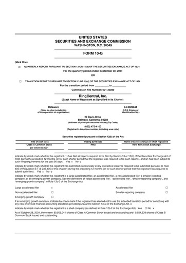 Thumbnail RingCentral
 10-Q Quarterly Report FY 