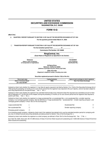 Thumbnail RingCentral
 10-Q Quarterly Report FY 