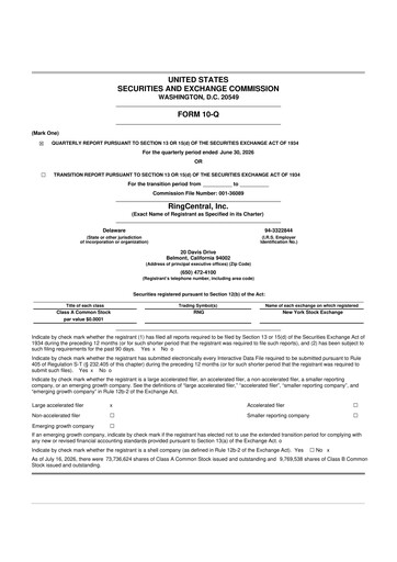 Thumbnail RingCentral
 10-Q Quarterly Report FY2026 