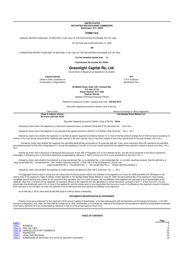 Thumbnail Greenlight Re 10-K Annual Report 