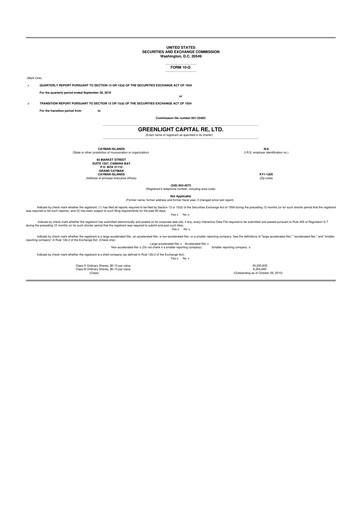 Thumbnail Greenlight Re 10-Q Quarterly Report FY 