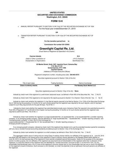 Thumbnail Greenlight Re 10-K Annual Report 2019