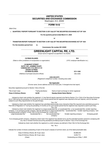 Thumbnail Greenlight Re 10-Q Quarterly Report FY2020 