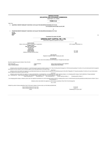 Thumbnail Greenlight Re 10-Q Quarterly Report FY2021 