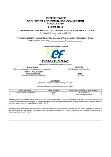 Vorschaubild Energy Fuels
 10-Q Quartalsbericht 2024 