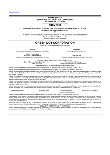 Thumbnail Green Dot 10-K Annual Report 2014