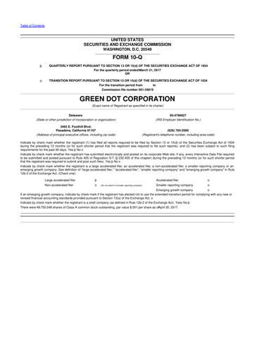 Thumbnail Green Dot 10-Q Quarterly Report FY2017 
