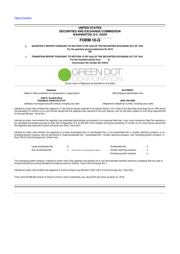 Thumbnail Green Dot 10-Q Quarterly Report FY2018 