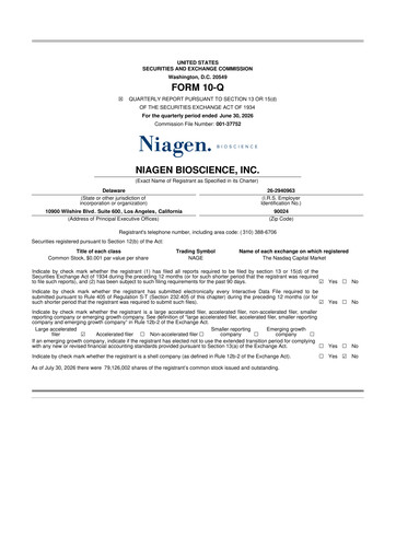 Thumbnail Niagen Bioscience 10-Q Quarterly Report FY2026 