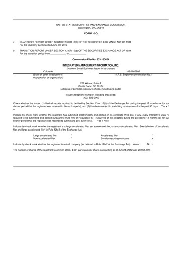 Thumbnail Where Food Comes From 10-Q Quarterly Report FY2012 