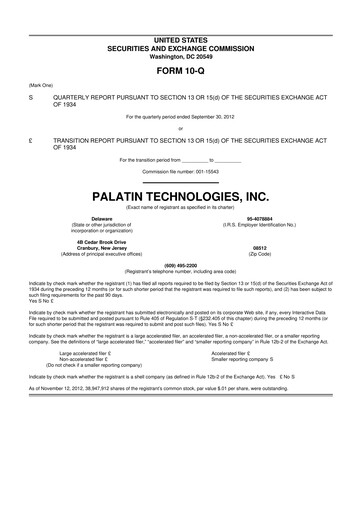 Thumbnail Palatin Technologies 10-Q Quarterly Report FY2013 