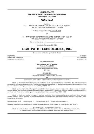 Thumbnail LightPath Technologies 10-Q Quarterly Report FY2014 