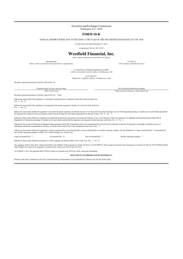 Thumbnail Western New England Bancorp 10-K Annual Report 2014