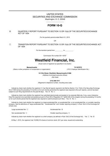 Thumbnail Western New England Bancorp 10-Q Quarterly Report FY2015 