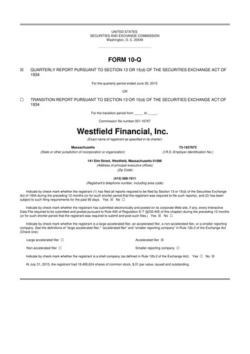 Thumbnail Western New England Bancorp 10-Q Quarterly Report FY2015 