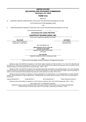 Thumbnail LightPath Technologies 10-Q Quarterly Report FY2016 