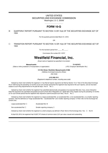 Thumbnail Western New England Bancorp 10-Q Quarterly Report FY2016 