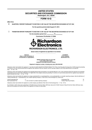 Thumbnail Richardson Electronics 10-Q Quarterly Report FY2017 