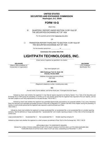 Thumbnail LightPath Technologies 10-Q Quarterly Report FY2017 