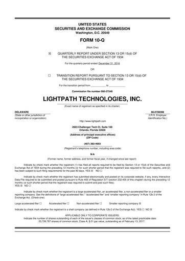 Thumbnail LightPath Technologies 10-Q Quarterly Report FY2017 
