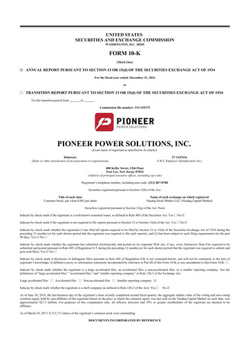 Thumbnail Pioneer Power Solutions 10-K Annual Report 2016