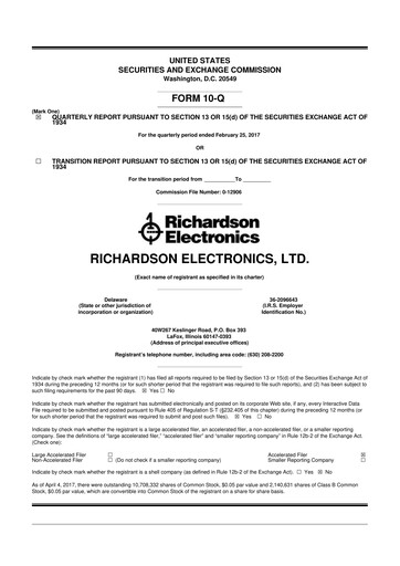 Thumbnail Richardson Electronics 10-Q Quarterly Report FY2017 
